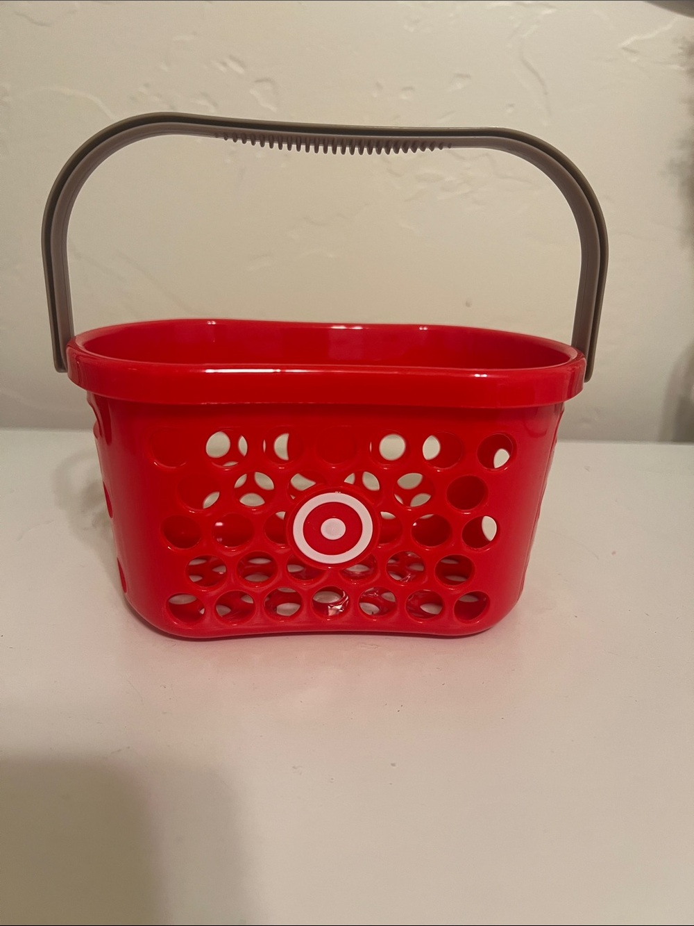 Target Red Mini Basket Tote with Gray Handle